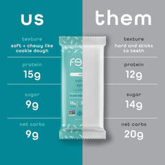 Close-up of FEEL Calm bar texture showing plant-based energy