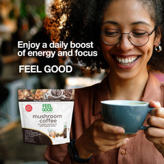 FeelGood Mushroom Coffee brain-benefits concept hints cognitive-friendly focus