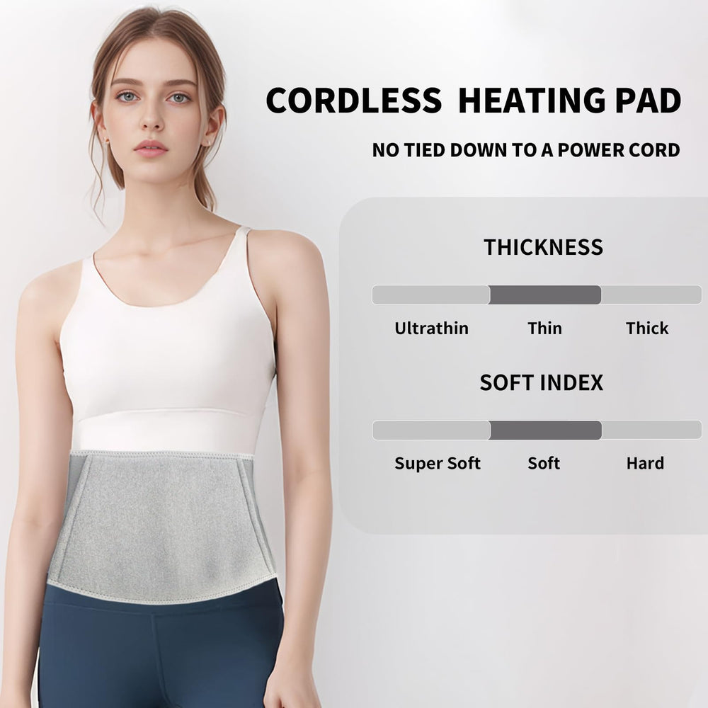 FEETMOR heated waist belt back view providing steady heat and support.