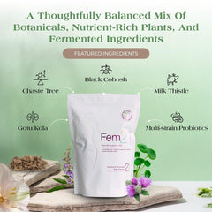 Fem21 shake concept with powder ready to mix.