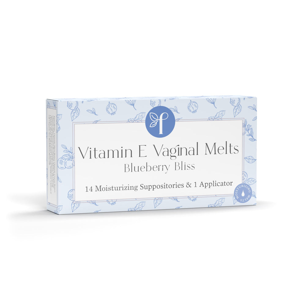 Femallay Blueberry Vaginal Melts packaging shows premium hydration for comfortable intimacy