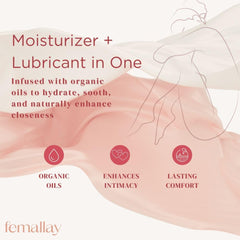 Femallay organic cocoa butter provides nourishing hydration.