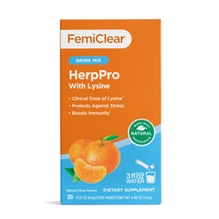 FemiClear HerpPro drink mix packshot for daily immune support.