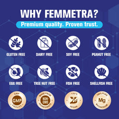 Vegan capsules of Femmetra Magnesium Complex.