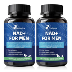 Femmetra NAD energy bottle promotes daily focus and vitality.
