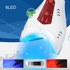 Fencia teeth whitening lamp setup demonstrating adjustable height and reach.