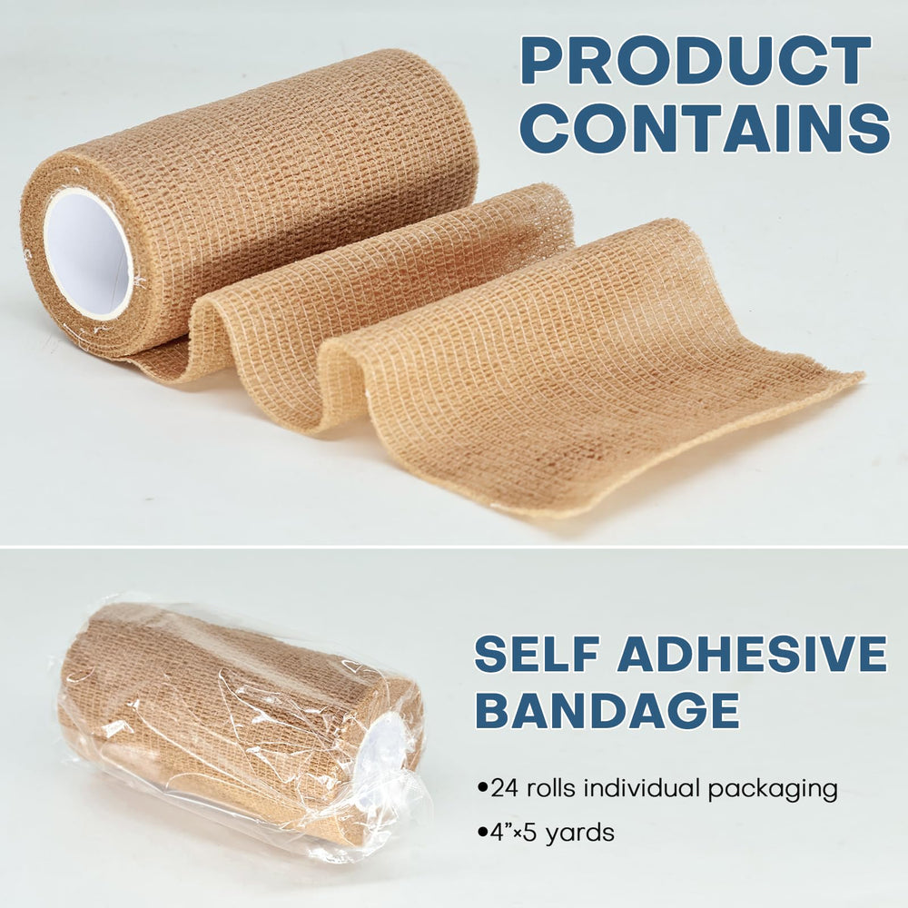 Fenhupe cohesive tape 4-in width provides secure elastic support.