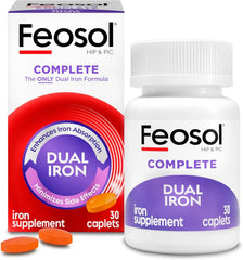 Feosol Complete with Bifera Iron bottle front view shows daily iron support.