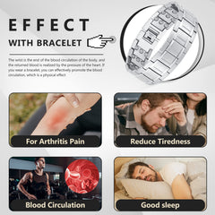 Feraco 3X magnetic bracelet on wrist showcases masculine style and adjustable fit