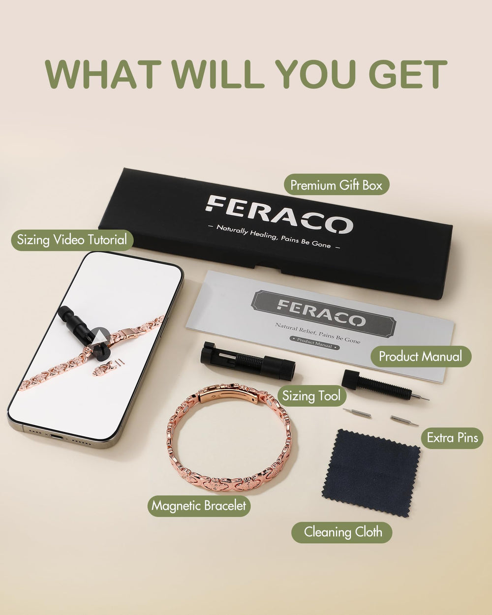 Feraco 8.07-inch length bracelet fits a range of wrists