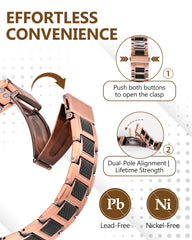 Adjustable Feraco bracelet with sizing tool for a perfect wrist fit.
