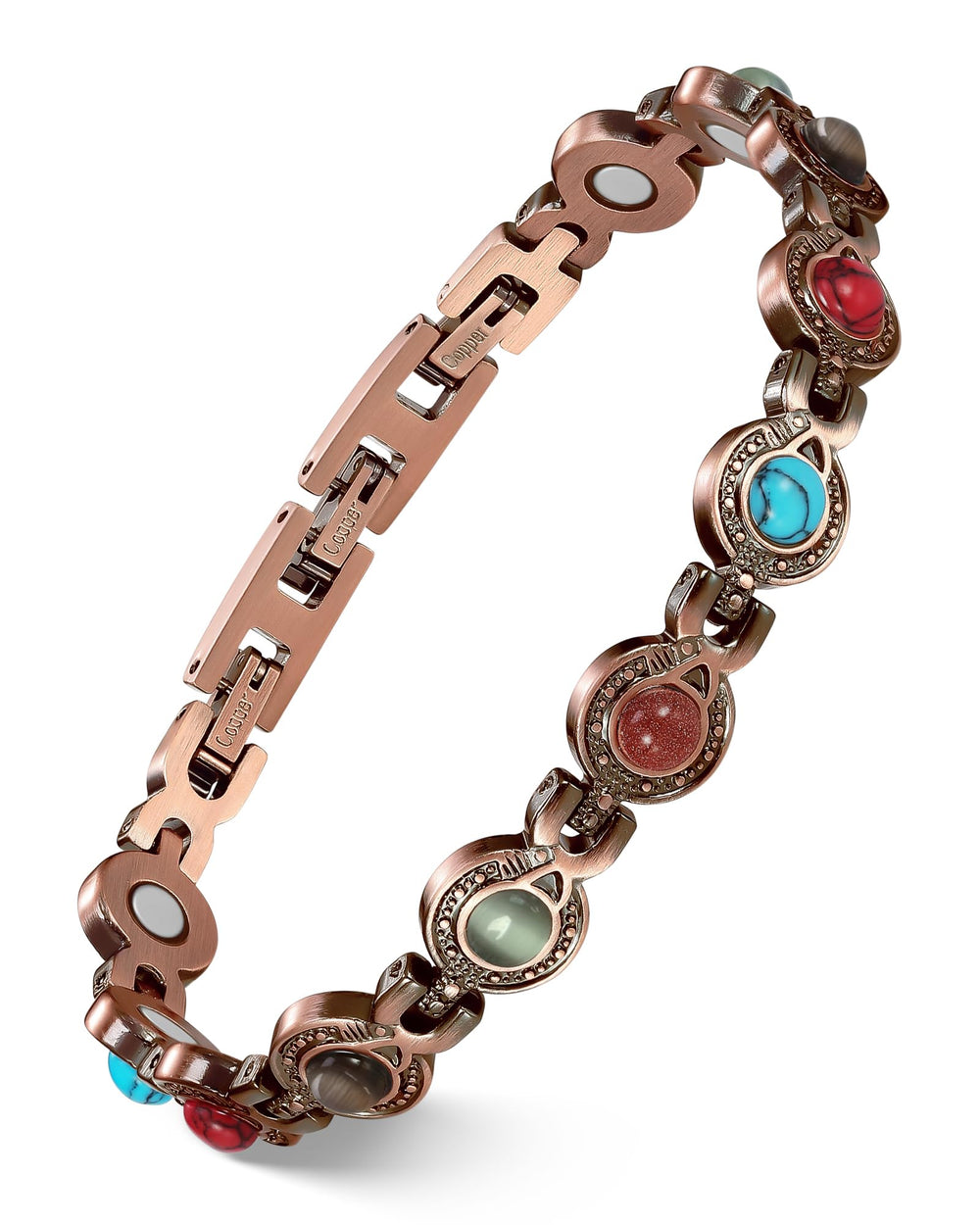Feraco Bohemia Gemstone Infinity Bracelet with turquoise for elegant daily wear