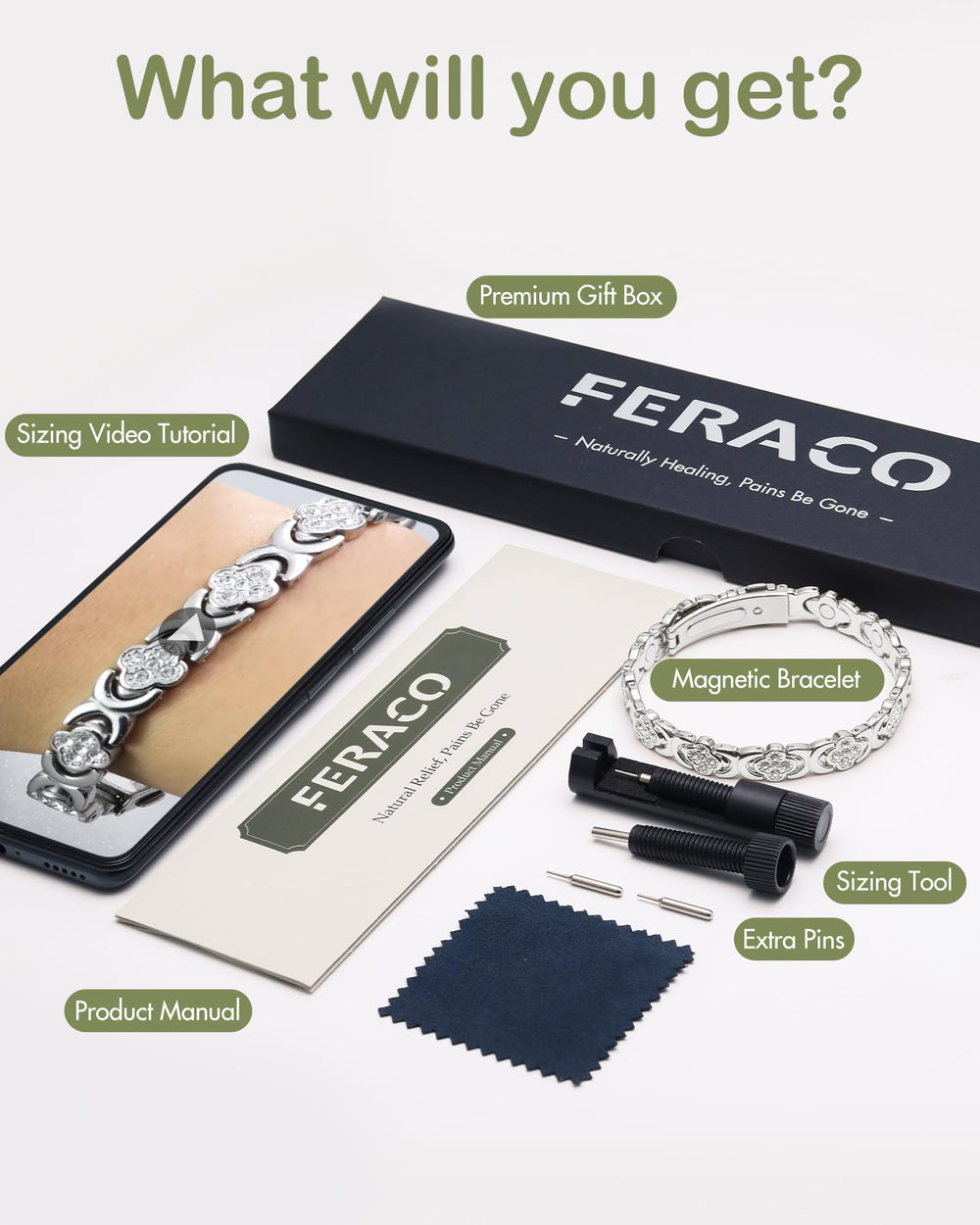 Feraco bracelet arrives in an elegant gift box, ready to gift.