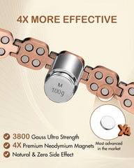 Feraco adjustable copper bracelet with sizing tool for a personalized, comfortable fit