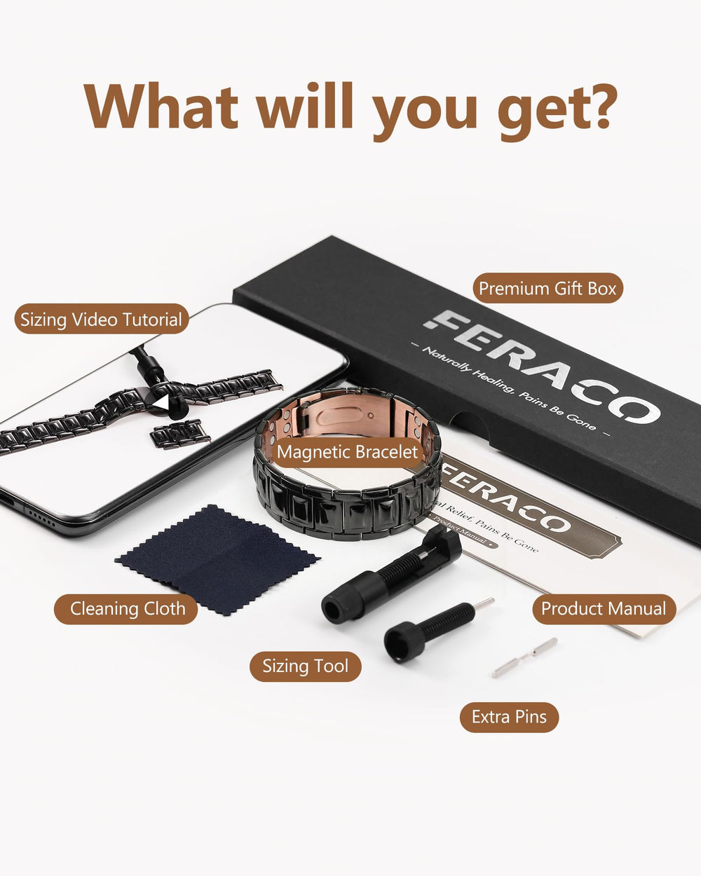 Feraco copper bracelet lifestyle shot for versatile styling.