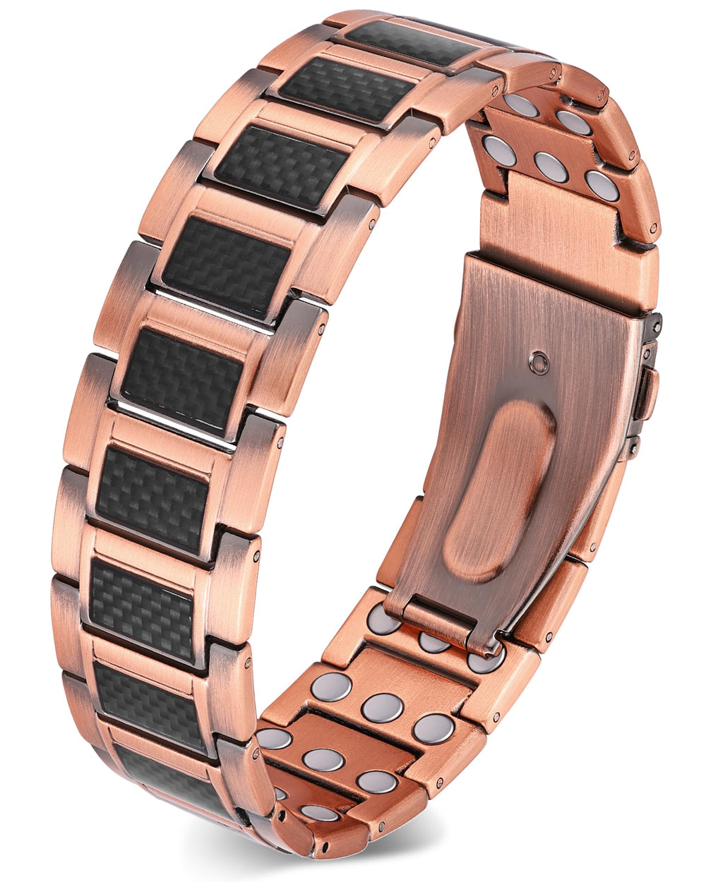 Feraco copper bracelet for men, 3X strength, polished finish for daily wear.
