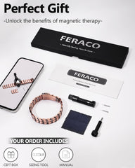 Feraco copper bracelet gift box ready to present as a premium gift.