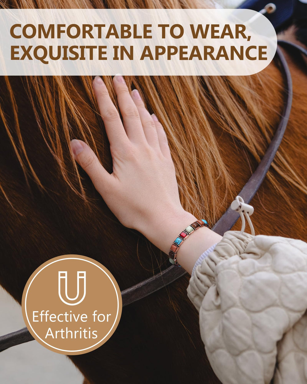 Feraco magnetic copper bracelet with 3800 gauss magnets for daily wear