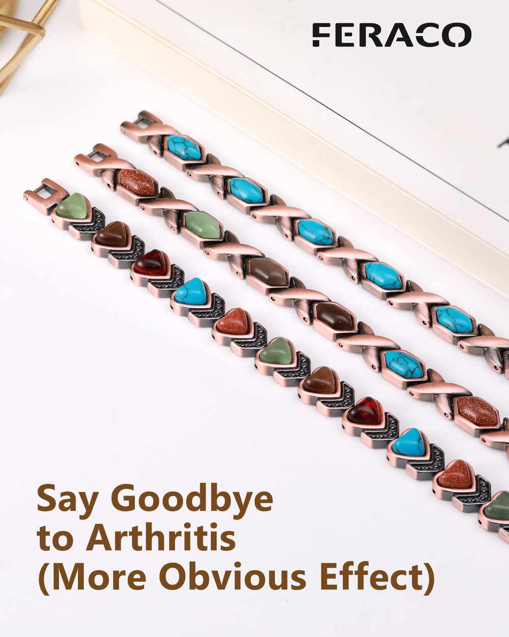 Feraco copper bracelet is waterproof and durable for everyday wear