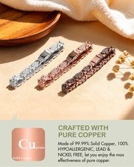 Feraco copper magnetic bracelet folding clasp highlights secure wear and easy adjustment.