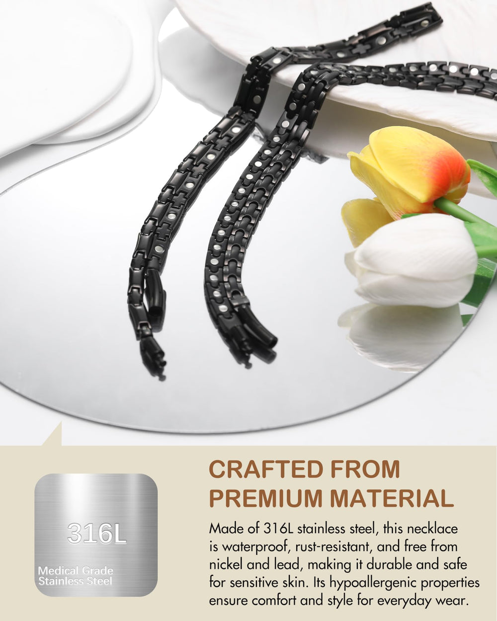 Feraco necklace is water-resistant and durable for daily use.