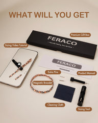 Feraco gift box includes sizing tool, ready for gifting.