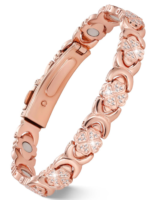 Feraco Pure Copper Magnetic Bracelet on the wrist for daily elegance.