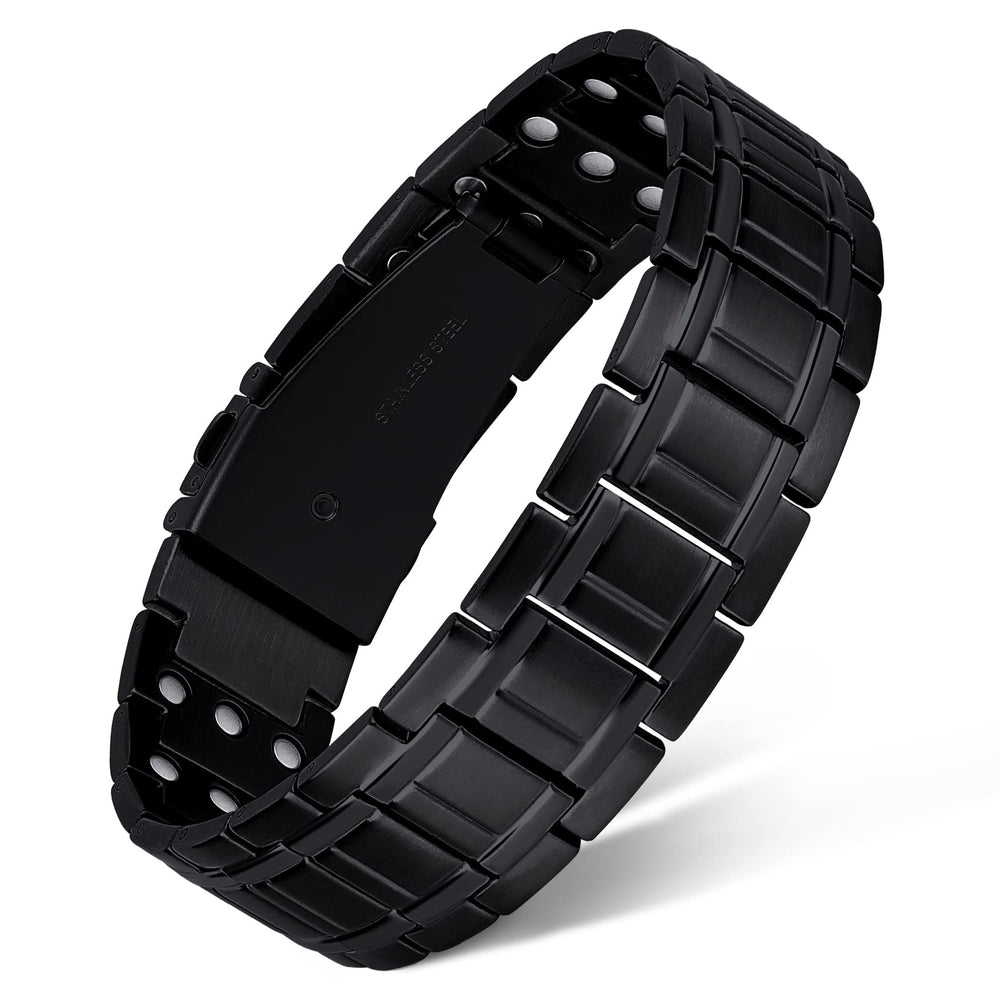 Feraco magnetic bracelet for men in black, stylish daily wear with magnetic comfort.