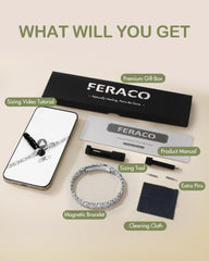 Feraco magnetic bracelet on wrist highlights versatile style.