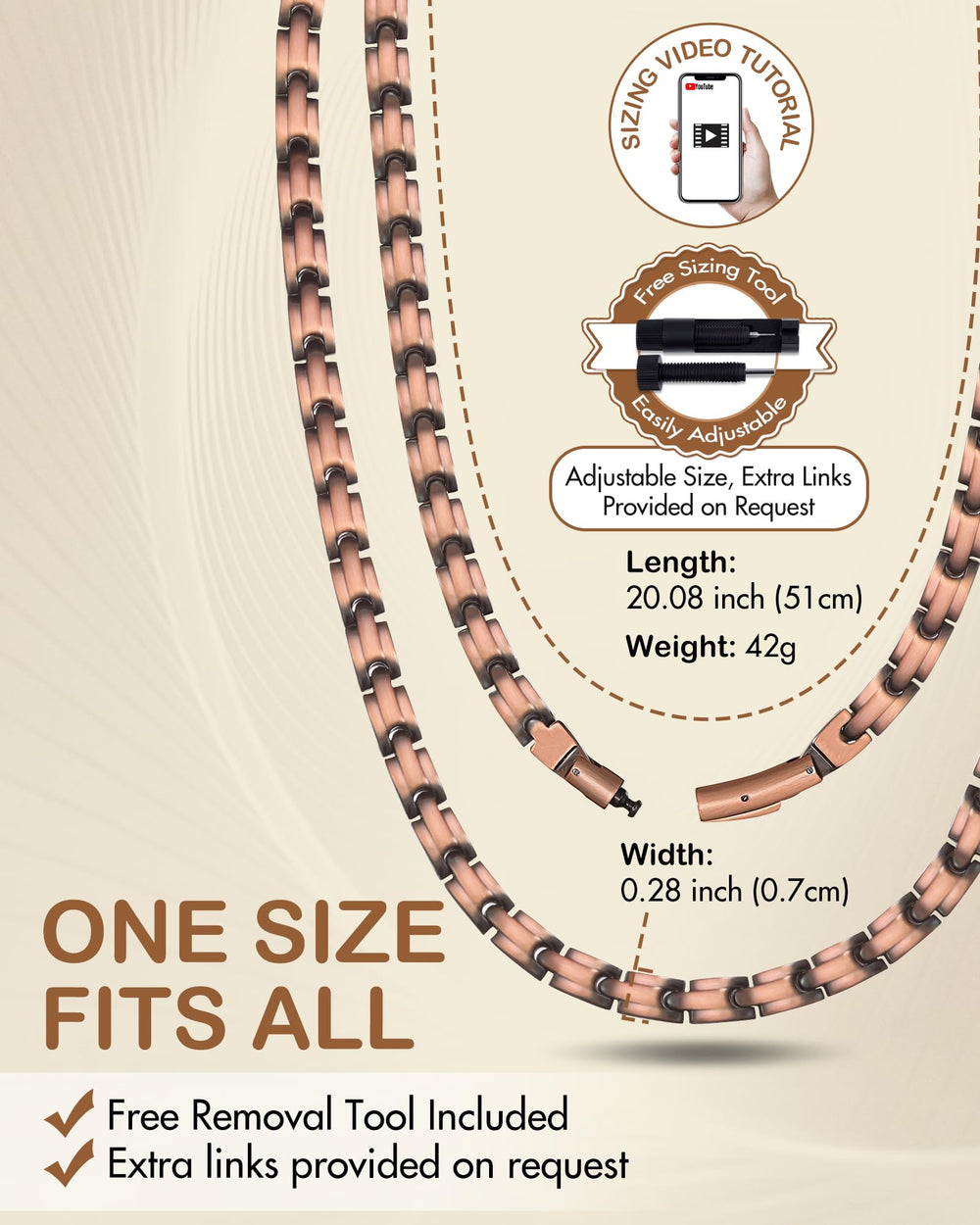 Feraco necklace worn with both casual and formal outfits.