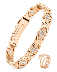 Feraco pure copper bracelet close-up with cubic zirconia for daily elegance
