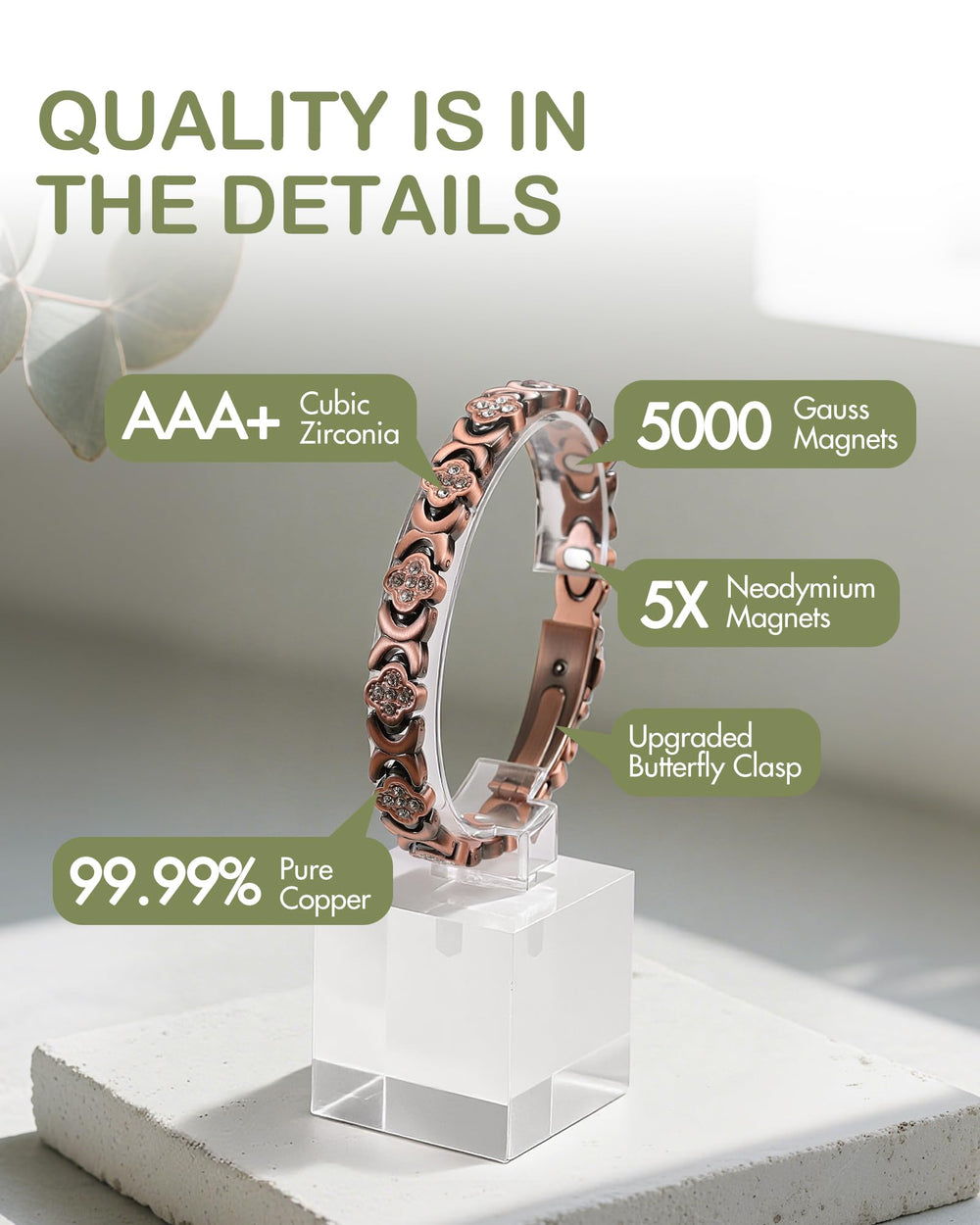 Feraco bracelet with cubic zirconia sparkles for elegant everyday style