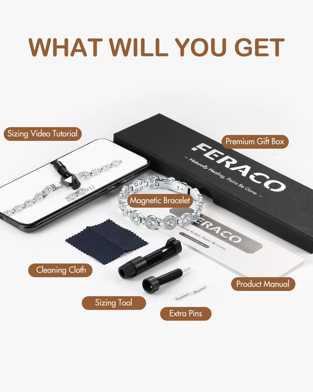 Feraco bracelet with formal evening look and refined style