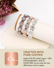 Feraco Copper Bracelet sizing tool and adjustable length on wrist.