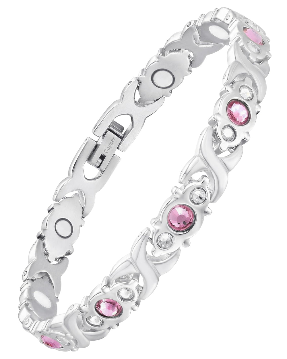 Feraco pure copper bracelet for women with infinite clover detail and elegance.