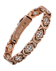 Feraco Pure Copper Bracelet for Women with infinity-clover design for daily elegance.