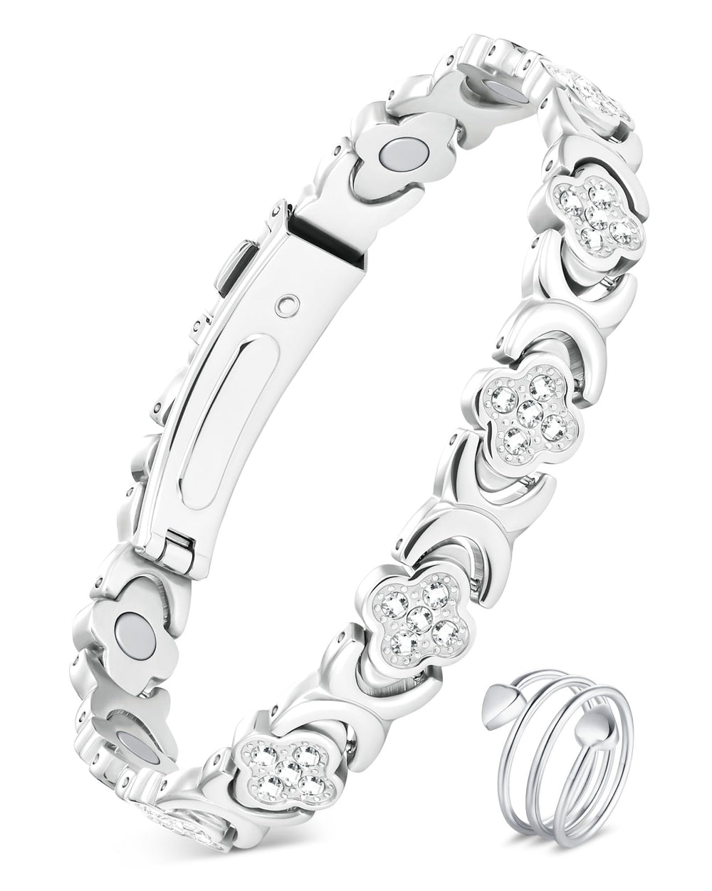 Feraco pure copper bracelet for women with adjustable fit and magnetic features