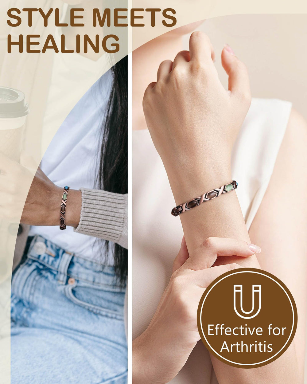 Feraco pure copper hypoallergenic material for sensitive skin.