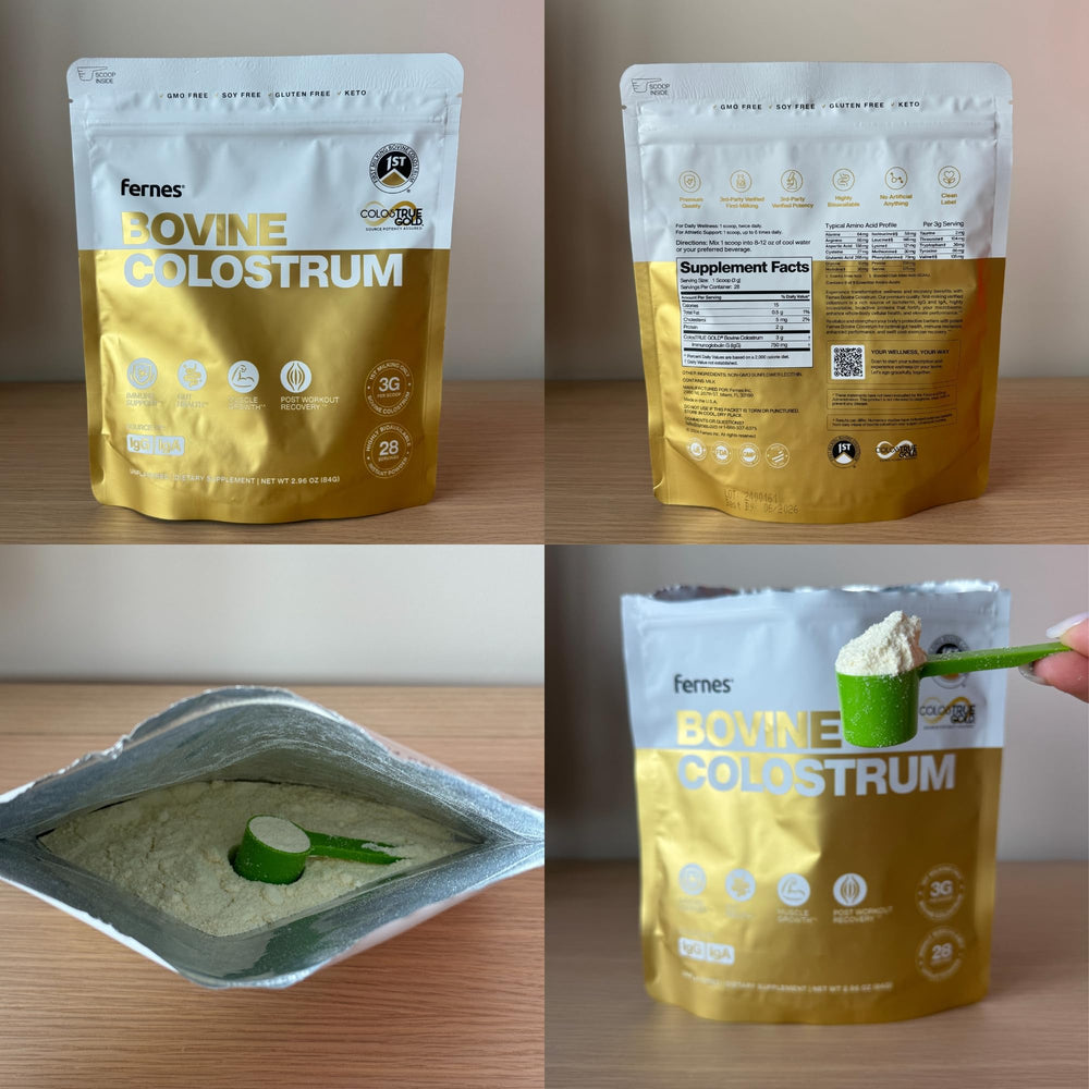 Fernes unflavored colostrum powder with neutral taste for mixing into yogurt