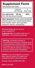 Ferretts bottle on shelf with label legible for trusted daily iron intake