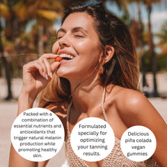 FGBG Summer Glow Gummies ingredients highlight antioxidants and essential nutrients for skin-friendly routine.