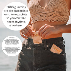 FGBG Summer Glow Gummies on-the-go use demonstrates simple daily routine anywhere.