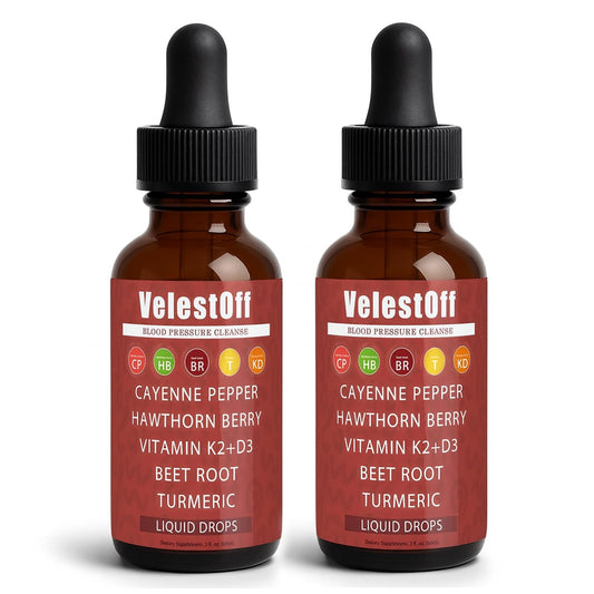 Fibosara Velestoff Cayenne Drops bottle closeup for daily vitality.
