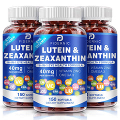 FIDERNIC Lutein Zeaxanthin softgel bottle supports daily eye comfort and blue light protection.