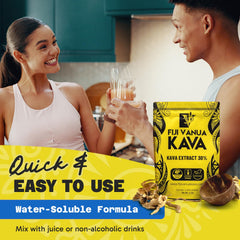 Fiji Vanua Kava dissolving in water shows fast mixability for portable enjoyment