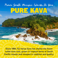 Relaxing beverage moment with Fiji Vanua Kava instant noble roots in hand.