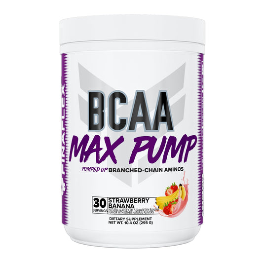 FINAFLEX BCAA MAX PUMP strawberry banana tub for intra-workout energy and recovery
