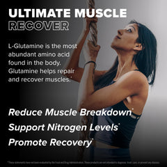 FINAFLEX Pure Glutamine label closeup emphasizes purity and clean formula.