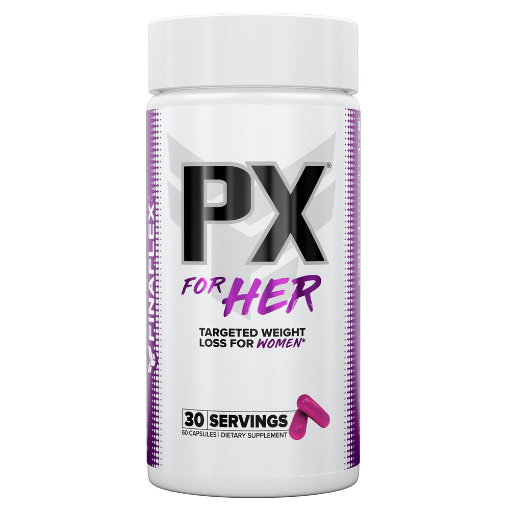 FINAFLEX PX for Her bottle shot showing sleek packaging for on-the-go thermogenic support
