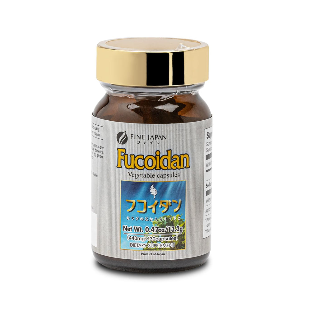 Fine Japan capsule bottle front view emphasizing compact daily capsule format